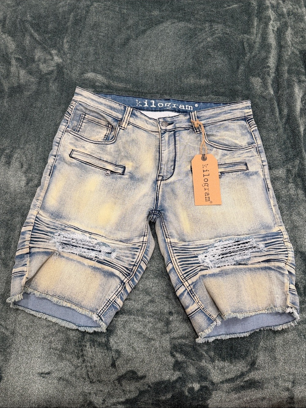 Kilogram Distressed Light Blue Men's Denim Shorts